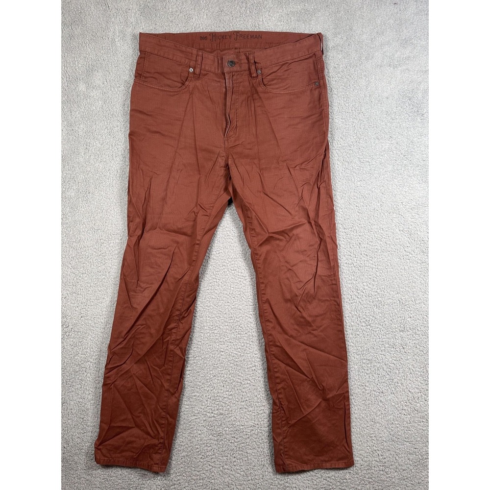Hickey‎ Freeman Jeans Pants Mens 36 Rust Brown Pima Cotton Straight Leg Casual